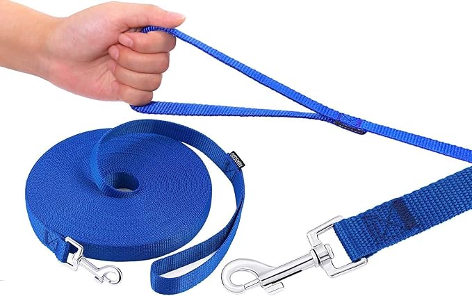 AMAGOOD Dog Leashes Heavy Duty 15ft 20ft 30ft 50ft 100ft Long Leashes-for Training,Tie Out(100Feet x 1Inch,Blue) - Image 2