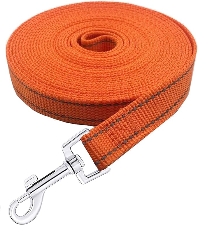 Nylon Training Dog Leash for Small Medium Dogs, 15ft 20ft 30ft 50ft 100ft Reflective Long Leash Dog/Puppy Lead for Obedience Recall Training, Camping - Image 3