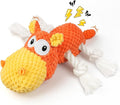 TOOPTATE Hippo Squeaky Dog Toy, Yellow Orange, Medium | Cute Plush Design, Rope Legs for Tugging, Helps Keep Dogs Busy, Suitable for Small, Medium, and Large Dogs by TOOPTATE