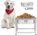 Elevated Dog Water Bowl, Stainless Steel Dog Bowl for Medium Large Dogs, Easy to Clean and Assemble for Outdoor Use 1.25 Gallons Bowl with Full Metal Stand Raised 10.23" by GIXSEGIE