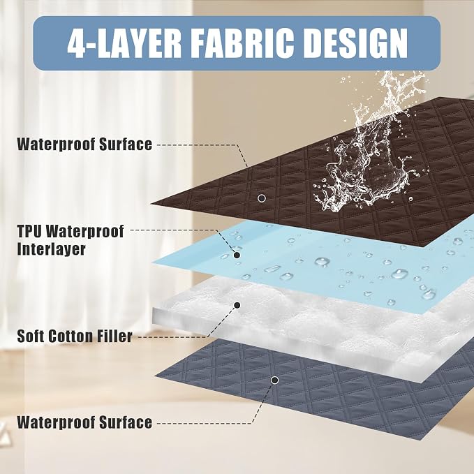 Smiry Waterproof Reversible Pet Couch Covers for Dogs | Pet Friendly, Soft Fabric, Washable Sofa Furniture Protector for Dogs Cat Kids, Checkered (68"x82", Chocolate/Dark Grey) - Image 3