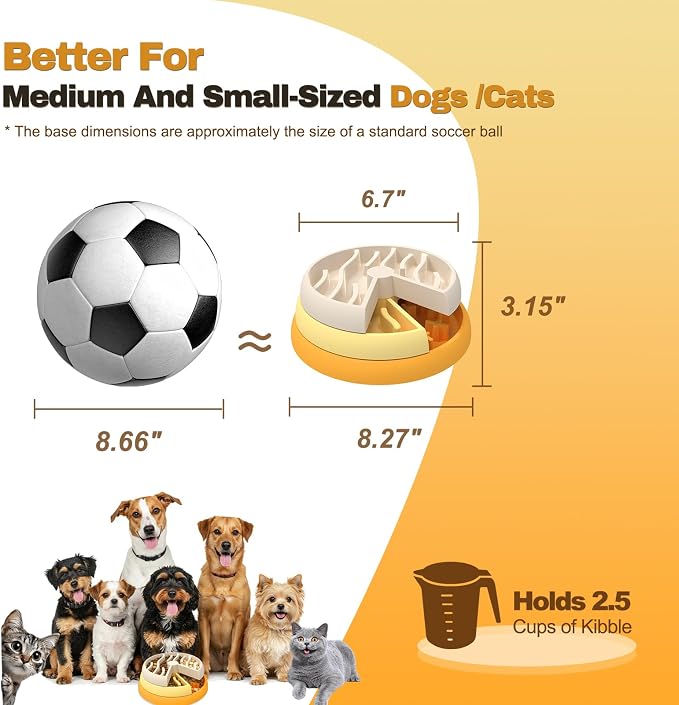 Slow Feeder Dog Bowl - 3-Tier Rotating Interactive Dog Puzzle Toy for Mental Enrichment & IQ Training - Anti-Gulping Bloat Stop Dog Feeder for Small & Medium Dogs and Cats, Food-Grade & Non-Slip - Image 2