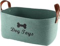 Geyecete X-Large Cotton Rope Dog Basket with Leather handle Blanket Storage Basket Decorative Clothes Hamper Basket | Extra Large Baskets for Blankets or Laundry-Geen by Geyecete