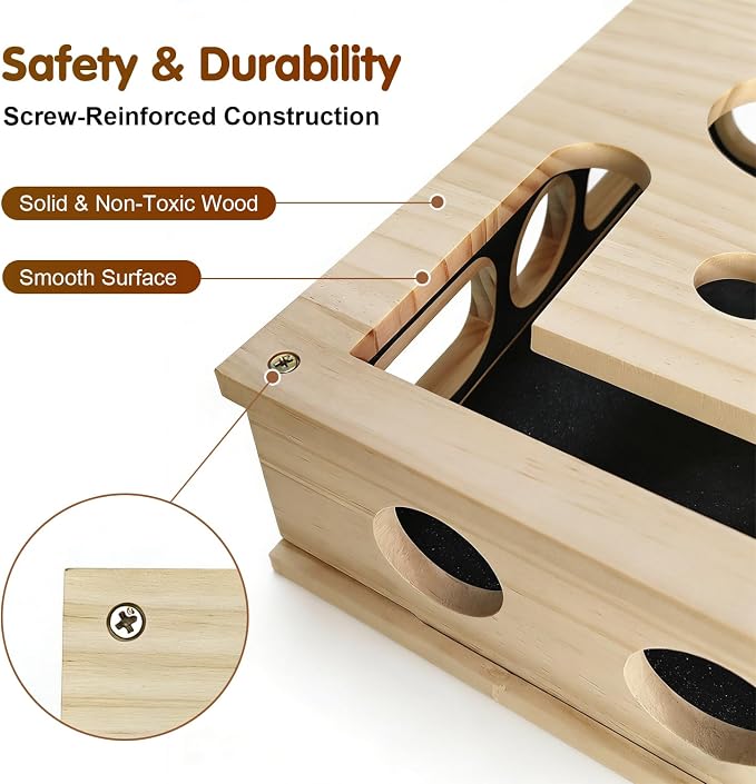 2026 NEW Cat Nail File Scratcher, Cat Scratch Puzzle Enrichment Box with Sandpaper for Cat Claw Care, Stress-Free Trimming Nails, Puzzle Feeder Cat Toys Interactive for Indoor Cats (No Bell Balls) - Image 5