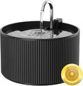 Wonder Creature Ceramic Cat Water Fountain 2.2L/74oz (Black) | Quiet Pet Fountain with BPA-Free Ceramic Material, Triple Filtration System, Easy Cleaning Design for Cats and Dogs by WonderCreature