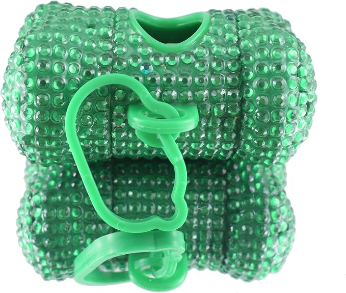 Bling Dog Poop Pickup Bag Dispenser Holder Pet Waste Disposal Bag Pet Trash Bags Holder Bone Shaped Green - Image 4