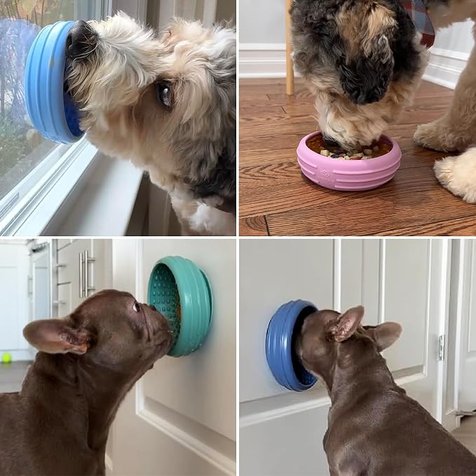 Dog Lick Bowl, Animire Freeze Lick Mat for Dogs, Non-Slip Slow Feeder Licking Bowl Enrichment Treat for Distraction Anxiety Relief, Food Grade Silicone, Dishwasher Safe(Pastel Purple,S) - Image 3