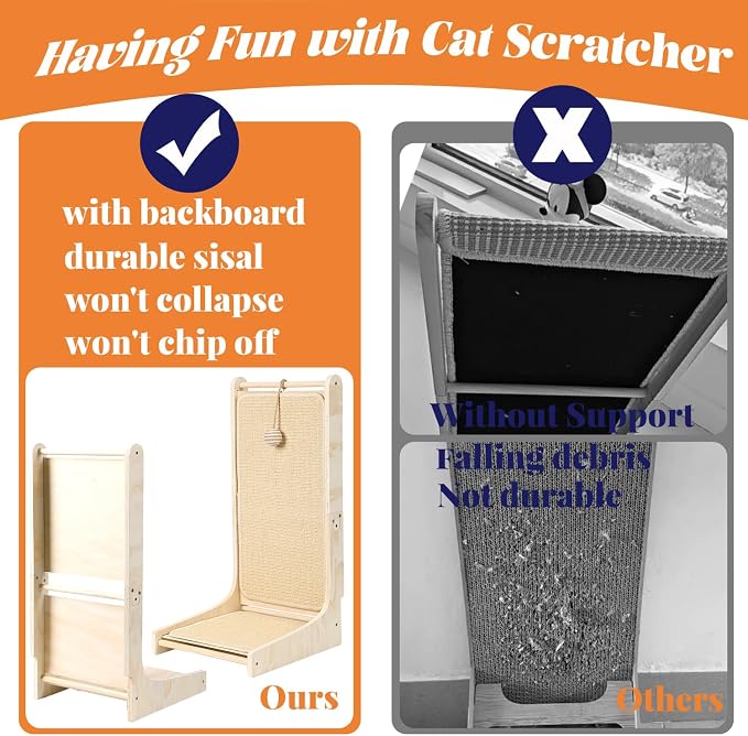 L-Shaped Sisal Cat Scratcher Pad - Indoor Cat Scratching Board & Furniture Protector - Image 7