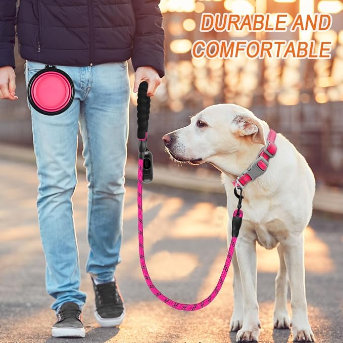 BARKBAY Dog Leashes for Large Dogs Heavy Duty Dog Leash 4/5/6 FT with Comfortable Padded Handle and Highly Reflective Threads for Medium Large Dogs Walking Training Running (4FT-1/2'',Fushcia) - Image 8