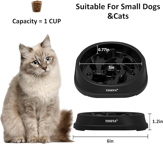 YINEYA Anti-Choking Slow Feeder Dog Bowls Small Size Dog, Slow Feeder Cat Bowl, Supplies and Puzzle for Pet - Image 5
