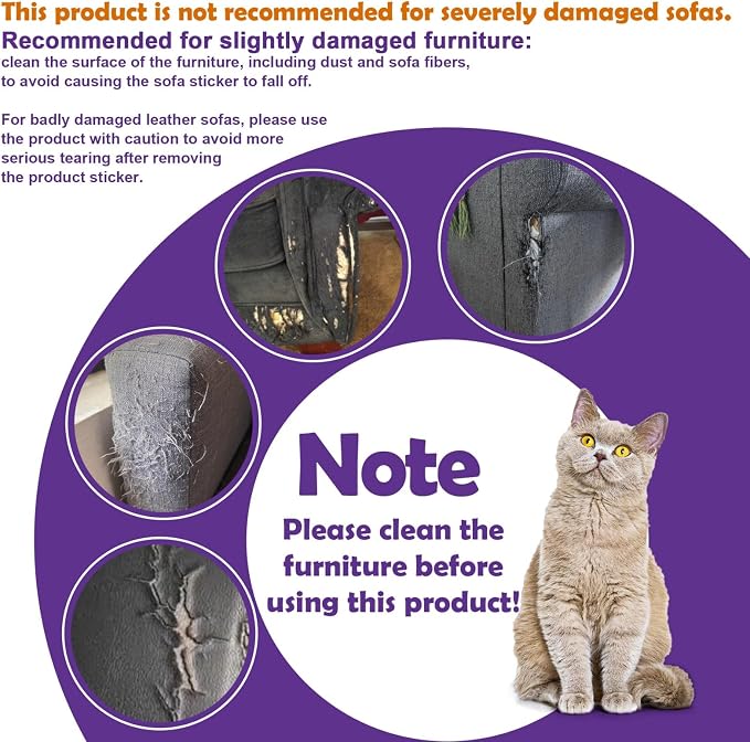 JINVOGREEN Cat Scratch Furniture Protector, 196.8 x 11.8 in | Thickened Transparent Self-Adhesive Couch Protector Designed to Help Shield Furniture from Cat Claws and Scratching - Image 7