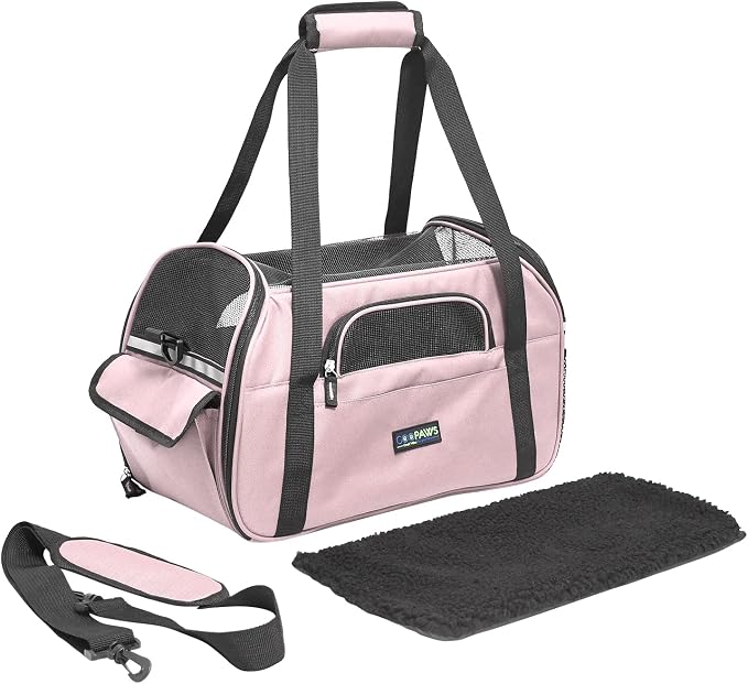 Jespet Airline Approved Soft-Sided Kennel Pet Carrier Travel Handbag | Lightweight, Foldable, Portable, Built-In Safety Leash, Luggage Sleeve, for Cats & Small Dogs, for Indoor & Outdoor - Image 4