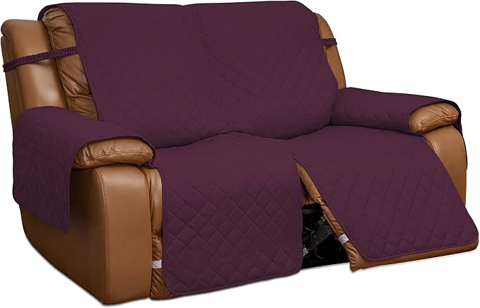 Easy-Going Reversible Couch Cover for 2 Seat Recliner Sofa, Wine/Beige | Washable Sofa Slipcover For Dogs, Sofa Cover For Loveseat Recliner, Furniture Protector, Pet Friendly by Easy-Going