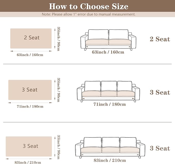MYSKY HOME 100% Waterproof Couch Cover for Dogs, Plush Pet Couch Covers for Sofa Washable, Couch Covers for 3 Cushion Sofa Pet Friendly, Non-Slip Durable Sofa Cover Slipcover Protector, Cream, 35"x71" - Image 8