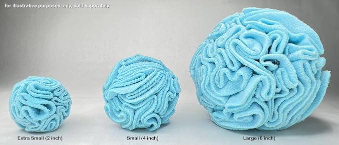 Glory To Dog Puppy/Small Breed Snuffle Dog Puzzle Ball Toy Blue Extra Small | Interactive fleece snuffleball hides treats at variable depths. Puzzle engages smell & foraging. Machine washable 2.5" - Image 7