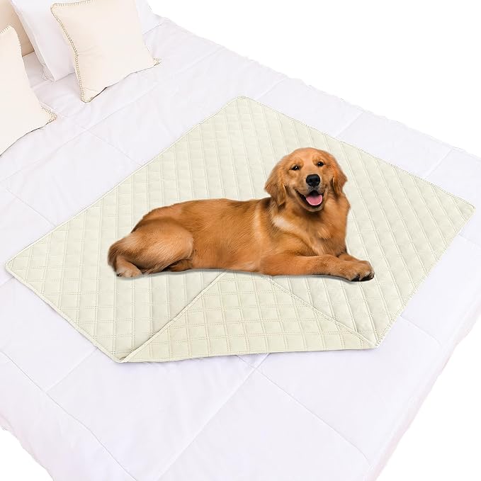 Smiry Waterproof Reversible Pet Couch Covers for Dogs | Pet Friendly, Soft Fabric, Washable Sofa Furniture Protector for Dogs Cat Kids, Checkered (40"x50", Beige/Beige) by Smiry