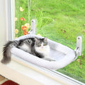 Zakkart Foldable Cat Hammock for Window - Cordless, Embeded Machine Washable Bed, Robust Metal Frame - Cat Window Perch for Large Cats and Kittens (White Bolster Bed, Medium) by Zakkart