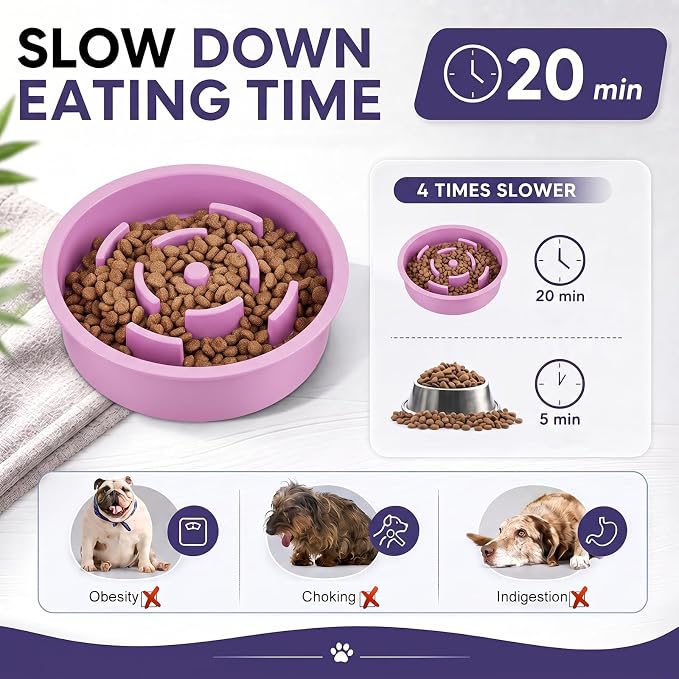 XIAZ Elevated Dog Bowls Large Breed Raised Dogs Bowl Stand Large/Medium Sized Dog Slow Feeder Dogs Bowls Food Water Stands 5 Heights Adjustable 9/11/12/14in Pet Feeder Dish Station - Image 4