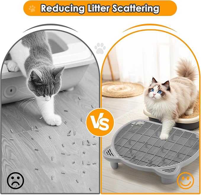 Litter Catching Step for Cat Litter Box, Litter Trap Stool for Automatic Litter Box Self Cleaning, Litter Collection Stairs, Litter Catcher Ramp for Old Geriatric Senior Cat or Kitten - Image 3