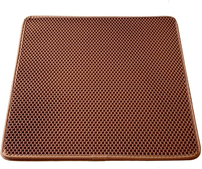 Cat Litter Mat, Kitty Litter Trapping Mat, Honeycomb Double Layer Mats, No Phthalate, Urine Waterproof, Easy Clean, Scatter Control, Catcher Litter Tray Box Rug Carpet by WePet