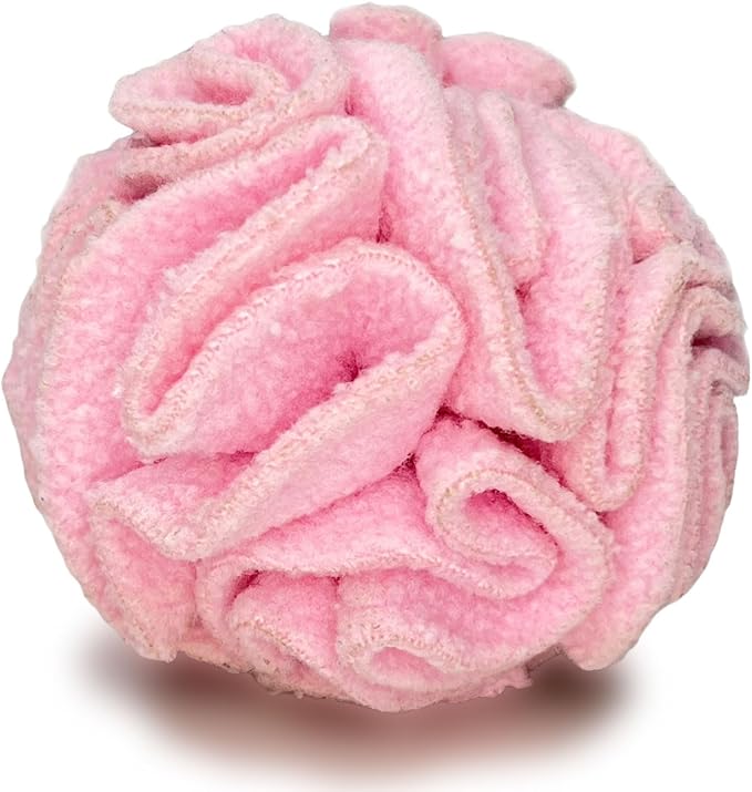 Glory To Dog Puppy/Small Breed Snuffle Dog Puzzle Ball Toy Pink Extra Small | Interactive fleece snuffleball hides treats at variable depths. Puzzle engages smell & foraging Machine washable 2.5" by GloryToDog