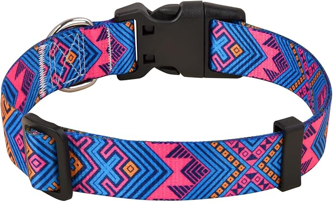 Mihqy Dog Collar for Large Dogs, Fashion Design, Orange Ethnic Style,L | Neck Fit 14.9"-24.8", Multiple Patterns，4 Sizes for Small Medium Large Dogs, Comfortable for Walks and Outdoor Hikes - Image 2