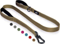 Twoear 5FT 1IN Heavy Duty Dog Leash for Large Dogs with 2 Padded Handles | Traffic Handle Extra Control, Auto Lock Hook, Strong Reflective Walking Leash for Night Safety, Medium and Large Breeds,Brown by TwoEar