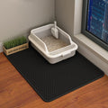 HCY&WLD Cat Litter Mat, Double Layer Cat Litter Box Mat (30x22 Inch, Black) | Waterproof Urine-Proof Non-Slip Litter Trapping Mat, Soft on Kitty Paws, Scratch-Resistant, Scatter Control, Easy to Clean by HCY%26WLD