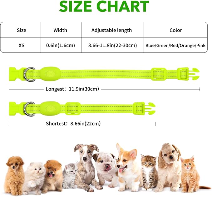 Illumifun LED Dog Collar, USB Rechargeable Light Up Dog Collar, Waterproof Nylon Glowing Safety Collar for Small Dogs Cats (Green, X-Small) - Image 8