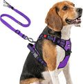 Joytale No Pull Dog Harness & Seat Belt, Easy On 3-Buckle, M, Purple | Front Clip Reduces Pulling, Escape-Resistant Design, Adjustable Fit, Soft Padding for Comfort, Secure Tether for Safer Travel by Joytale