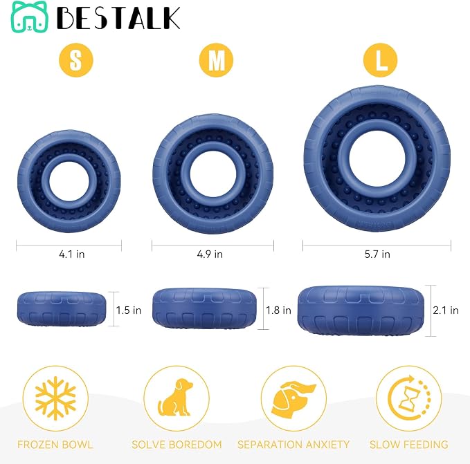Dog Enrichment Lick Bowl, Bestalk Slow Feeder Lick Mat for Dogs, Freeze Puzzle Licking Bowl for Anxiety Relief, BPA Free Silicone, Dishwasher Safe(Dark Blue,S) - Image 6