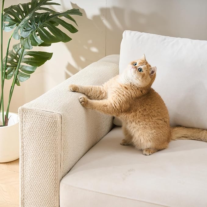 SHENGOCASE Cat Scratch Pad Couch Sofa Armrest Protector, Scratcher Cover for Couch Corner, Carpet Scratching Post (7.9") - Image 2