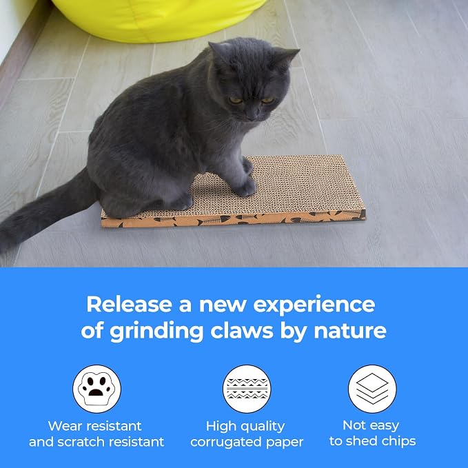 Mini Cat Scratching Board 4pcs Brown Cardboard Cat Scratcher Scratch Pad for Indoor Cats - Image 4