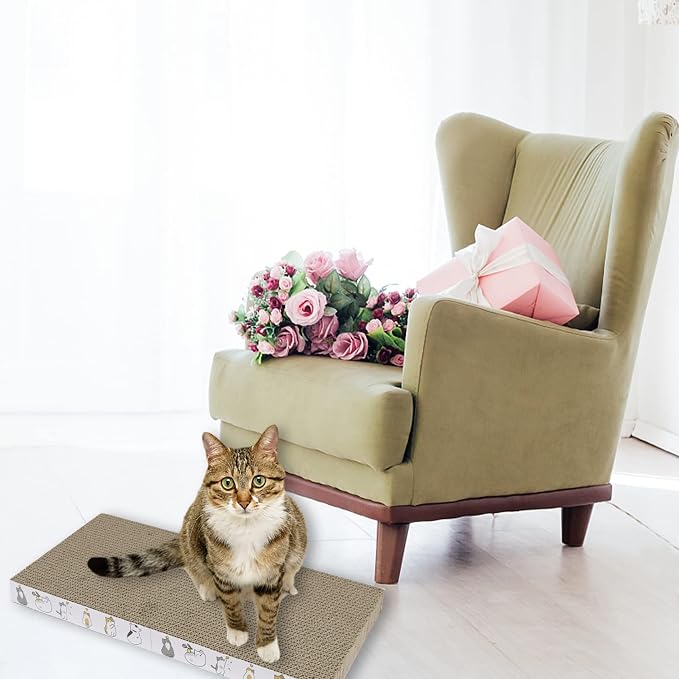 PatiencET Cat Scratcher Cardboard 3 PCS with Catnips | Flat Double-Sided, Scratch Pad, For Indoor Small Medium Cats Kittens - Image 5