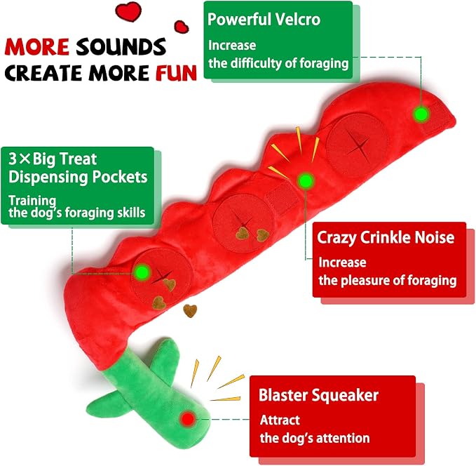 lilfrd Rose Valentines Day Dog Toy, Squeaky Crinkle Puzzle Gift for Dogs | Valentine Gift, Interactive Play, Suitable for Small Medium Large Dogs, Birthday Gift - Image 5