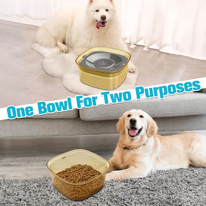 UPSKY 70oz Dog Water Bowl, No Spill Slow Drinking Feeder for Messy Drinker | Large Capacity, Spill Proof, Prevent Pet Prevents Choking, Anti-Slip, Visible Water Level, Suitable for Travel and Car Trips - Image 7