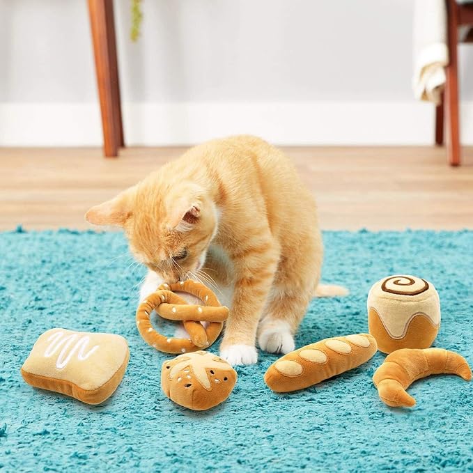 CiyvoLyeen Plush Bread Catnip Toys for Indoor Cats 6 Pack | Bread Cat Chew Toys, Boredom Relief, Interactive Play, Soft Durable Plush with Catnip, Funny Gift for Cat Lovers & Kitten - Image 9