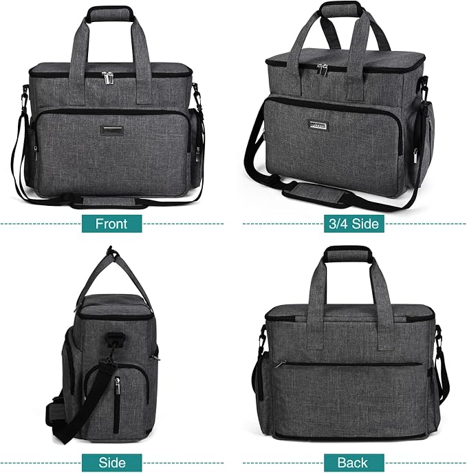 BAGLHER Dog Travel Bag, Airline Approved Pet Tote Organizer with Multi-Function Pockets, 2 X Food Storage Containers and 2 X Collapsible Bowls, Perfect Weekend Pet Travel Set for Dog, Cat Grey - Image 2