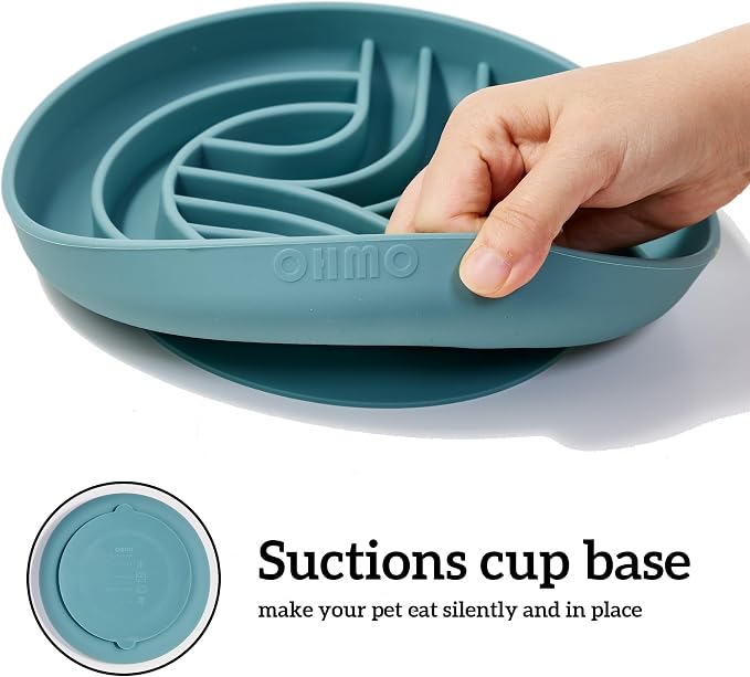 OHMO Slow Feeder Dog Bowl, 7.9" Lick Mat for Dogs, Diamond, Light Blue | Cat Slow Feeder Bowl, Anti Choking, Enrichment Toys, Easy Clean BPA-Free Silicone Feeding Bowl, Boredom and Anxiety Reducer - Image 8