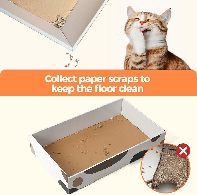ComSaf Cat Scratcher Box 17 x 10 in, 3 Reversible Cardboard Pads for Cats | Cat Scratching Bed, Three Scratch Boards, Corrugated Cardboard, Furniture Protection, Indoor Floor Use, Claw Care - Image 5