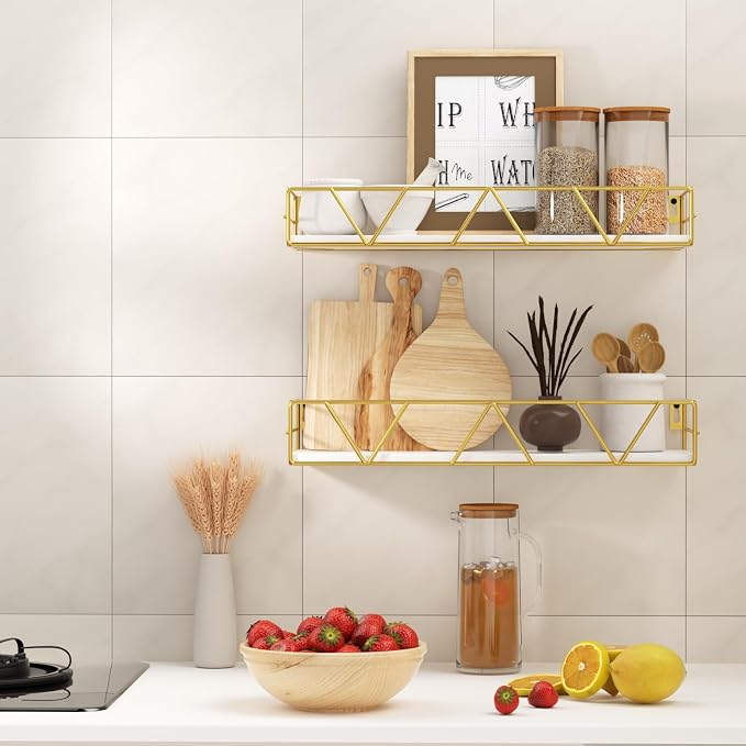 Floating Shelves Set of 3, Wood Wall Shelf, Farmhouse Shelf for Bedroom | Wall Mounted Floating Shelf for Living Room, Bedroom, Bathroom, Kitchen, Office - Image 4