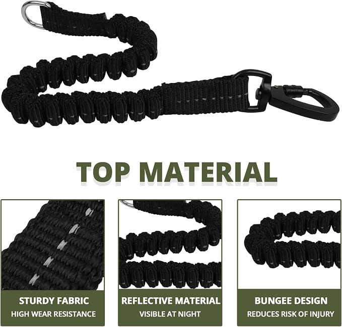 jenico Long Dog Leash 10FT: Heavy Duty Nylon Rope Leashes for Dogs Training with Reflective Threads Bungee and Padded Handle - Dog Lead for Large Small Medium Dogs Outside Walking Hiking - Image 4