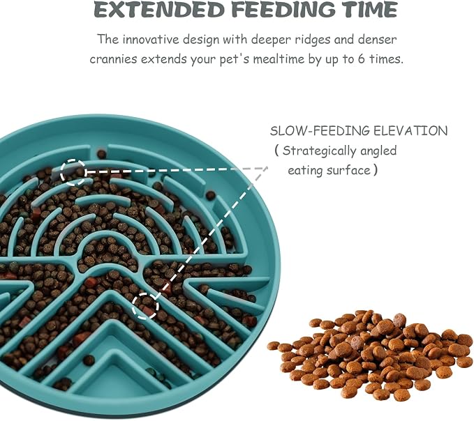 Lesipee Slow Feeder Dog Bowl for Large & Small Pets, Anti Choking Puzzle Dog Food Lick Mat with Non-Slip Base, Interactive Pet Slow Eating, Silicone Licking Mat Cat Feeding Bowl for Puppies & Cats - Image 3