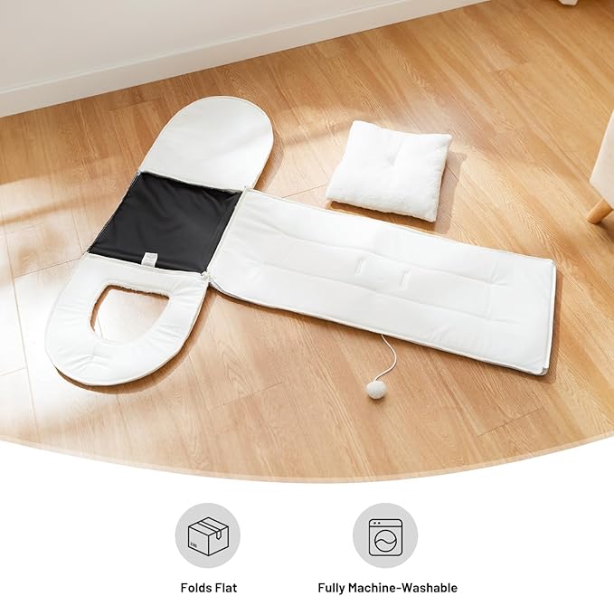 ZOMISIA 2in1 Cat Bed for Indoor Cats Foldable Pet cave with Washable Pillow | 15 inch, Enclosed Cat Hideaway with Non-Slip Bottom, Cozy Cat Tent for Anxious Kitten, Easy to Assemble, with Fluffy Ball - Image 6