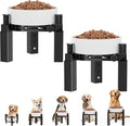 XIAZ Dog Bowl Stand Elevated Food Water Bowl Holder for Large Medium Small Sized Dog, Heights&Width Adjustable, Non-Slip, Durable, Elevated Feeding Bowl Stand for All Dogs Bowls 2PCS by XiaZPet