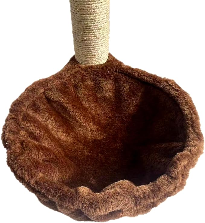 SHENGOCASE 14.6" 2-Pack Brown Nest Basket Lounger Hammock Bed Replacement for Cat Tree Tower, 5-Pack Hanging Toys, Cat Tree Accessories Hammock Attachment (Large 2pcs, Brown) - Image 2