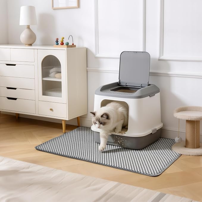 Cat Litter Mat 24x15 Inches, Honeycomb Double Layer Litter Trapping Mat, Waterproof Leakproof Urine Proof Cat Litter Box Mat for Cat Litter Box Area, Floor, Kitty Litter Rug - Image 7