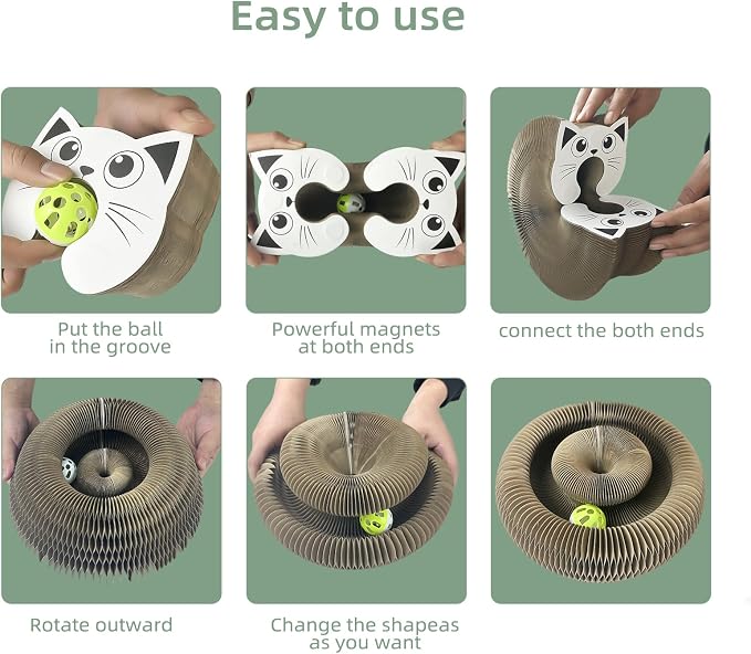Interactive Scratching Board for Playful Kitties Magic Accordion Cat Scratching Post, Fun Cat Toys for Indoor Cats 1Pack - Image 5