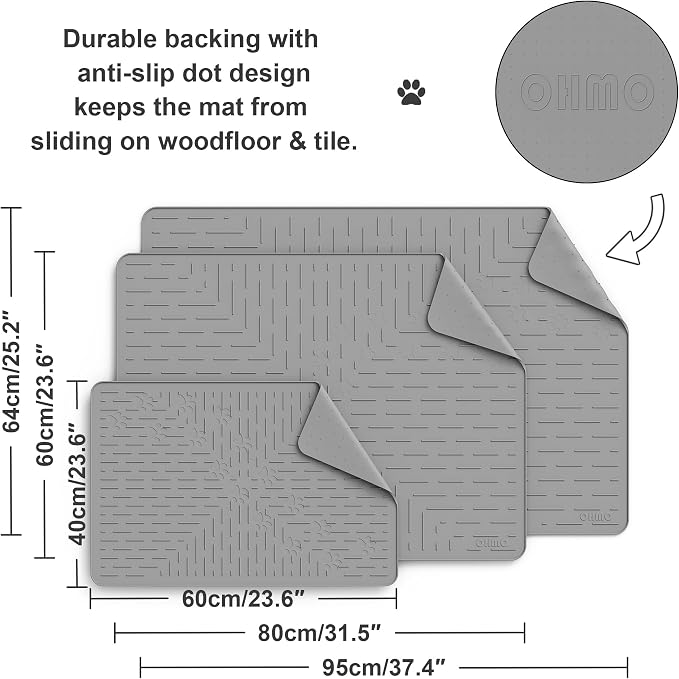 Cat Litter Mat, 23.5x16 Silicone Trapping Mat Grey | for Kitty Litter Box, Easy Clean, BPA Free Rubber, Center Litter Collection, Easy Pour-Back, Waterproof, Odor-Resistant - Image 5