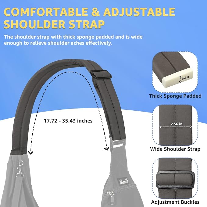 SlowTon Dog Carrier Sling - Thick Padded Shoulder Strap Adjustable, Grey S | Dog Carriers for Small Dogs, Puppy Carrier Purse for Pet Cat with Front Zipper Pocket Safety Belt Machine Washable - Image 5